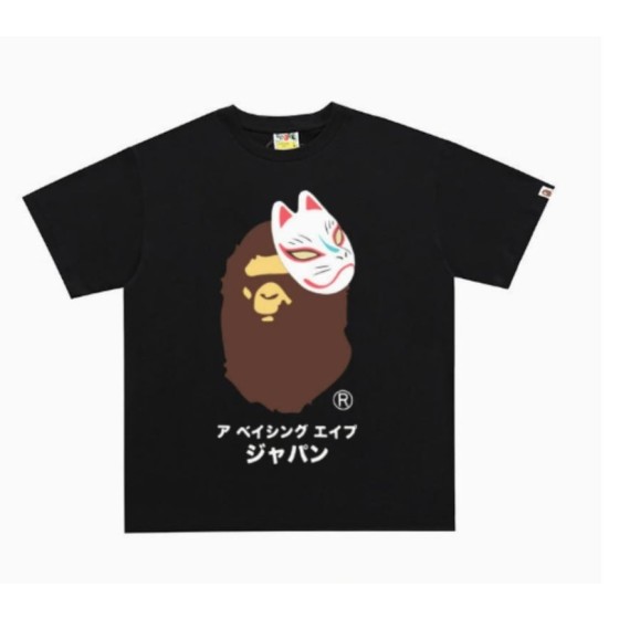 Black BAPE Kitsune Mask Ape Head T-Shirt